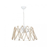 Lampada a sospensione  Evren 3 luci metallo bianco e corda conf. 5 pz