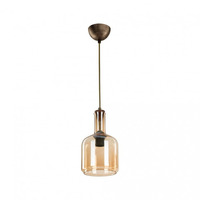 Lampada a sospensione Boston con diffusore vetro fumo