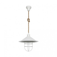 Lampada da soffitto Bulut metallo bianco e corda iuta