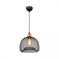 Lampada a sospensione metallo traforato nero Arenda