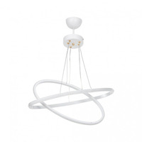 Lampada a sospensione Muso due anelli bianchi Led