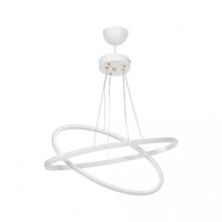 Lampada a sospensione Muso due anelli bianchi Led