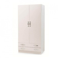 Armadio 180x60x90 2 ante 2 cassetti bianco frassinato