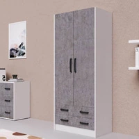 Armadio 210 due ante e due cassetti cemento