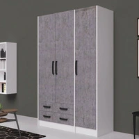 Armadio 210 tre ante e due cassetti cemento