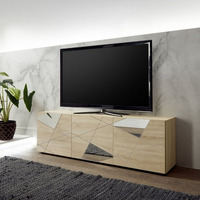 Porta TV Hawaii rovere samoa 3 ante con specchi e serigrafie