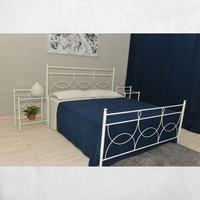Letto matrimoniale Silene ferro battuto bianco opaco
