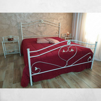 Letto matrimoniale Ginestra ferro battuto avorio oro