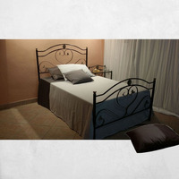 Letto una piazza e mezza Ginestra ferro battuto nero oro