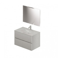 Mobile bagno con Lavabo e specchio da 80 Colore bianco frassinato