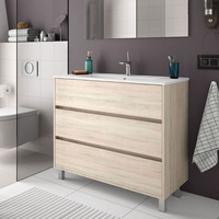 Mobile bagno con lavabo rovere caledonia 3 cassetti 100x45x86h