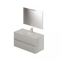 Mobile bagno con lavabo e specchio da 100 bianco frassinato