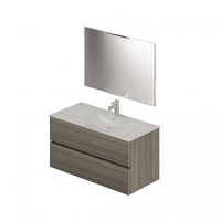Mobile bagno con lavabo e specchio da 100 olmo