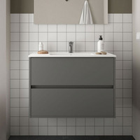 Mobile bagno sospeso  grigio opaco con lavabo 2 cassetti 80x45x56h