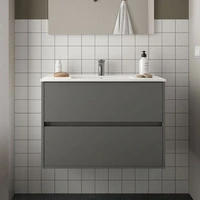 Mobile bagno sospeso  grigio opaco con lavabo 2 cassetti 80x45x56h
