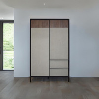 Mobile alto Anka con 2 ante e 2 cassetti colore lava e argilla