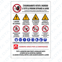 Cartello 11 Simboli con Norme di Sicurezza 60 x 80