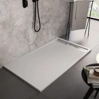 Piatto doccia bianco con scarico laterale griglia inox e piletta SERIE LUXE Dimensioni 80x140 cm
