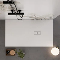 Piatto doccia in marmo resina bianco effetto cemento SERIE MYKONOS Dimensioni 70x90 cm