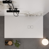 Piatto doccia in marmo resina bianco effetto cemento SERIE MYKONOS Dimensioni 70x140 cm