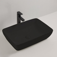 Lavabo da appoggio  LINEA ECONOMY in ceramica 59x40x14.5 cm nero opaco