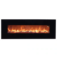 Caminetto Elettrico SINED Da Parete Modello Aprica In Acciaio e Vetro Potenza Massima Riscaldante 15