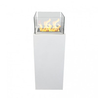 Camino a bioetanolo da terra per interno esterno Ischia Bianco 40x40x115