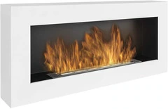 Camino a bioetanolo biocamino da parete Siena bianco L 90 x P 12 x H40