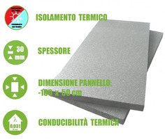 10 Pannelli in EPS con Grafite 'Polistirene Espanso Sinterizzato' per Isolamento Termico -100x50x3 c