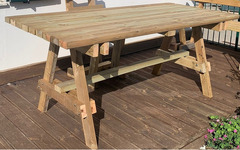 Tavolo Italfrom Pic-Nic in Legno di Pino impregnato 200x90x85H cm - 3