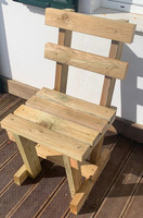 Panca Sedia Poltrona Italfrom 1 Posti in Legno di Pino impregnato 50X40X50/100H cm - 2