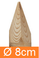 Pali in Legno di Pino con Punta Impregnati con due Fori ø 2 per Recinzioni Corda - Diametro: 8cm - H