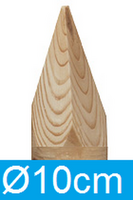 Pali in Legno di Pino con Punta Impregnati con due Fori ø 2 per Recinzioni Corda -Diametro:10cm - H1