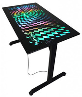 Scrivania Ufficio/Gaming NOUA DUK RGB 120X60 cm con Top in Vetro Temperato - 2