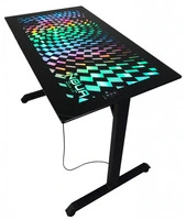 Scrivania Ufficio/Gaming NOUA DUK RGB 120X60 cm con Top in Vetro Temperato - 2