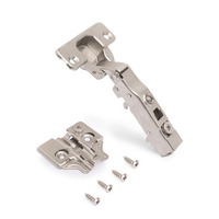 Emuca Lotto di 20 cerniere collo dritto X91 con chiusura soft a vite, altezza 0, Acciaio, Nichelato - 2