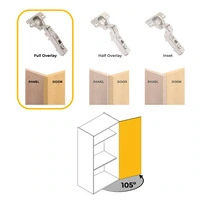 Emuca Lotto di 20 cerniere collo dritto X91 con chiusura soft a vite, altezza 0, Acciaio, Nichelato - 6