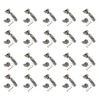 Emuca Lotto di 20 cerniere collo dritto X91 con chiusura soft e Basetta a vite, altezza 0, Acciaio,