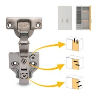 Emuca Lotto di 20 cerniere collo dritto X91 con chiusura soft e Basetta a vite, altezza 0, Acciaio, - 6