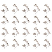 Emuca Lotto di 20 cerniere mezzo collo X91 con chiusura soft e Basetta a vite, altezza 0, Acciaio, N