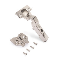 Emuca Lotto di 20 cerniere mezzo collo X91 con chiusura soft e Basetta a vite, altezza 0, Acciaio, N - 2