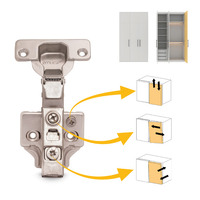 Emuca Lotto di 20 cerniere mezzo collo X91 con chiusura soft e Basetta a vite, altezza 0, Acciaio, N - 5