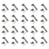 Emuca Lotto di 20 cerniere mezzo collo X91 con chiusura soft e Basetta a vite, Altezza 0, Acciaio, T