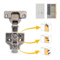 Emuca Lotto di 20 cerniere mezzo collo X91 con chiusura soft e Basetta a vite, Altezza 0, Acciaio, T - 6