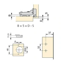Emuca Lotto di 20 cerniere mezzo collo X91 con chiusura soft e Basetta a vite, Altezza 0, Acciaio, T - 10