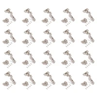 Emuca Lotto di 20 cerniere collo alto X91 con chiusura soft e Basetta a vite, Altezza 0, Acciaio, Ni