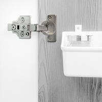 Emuca Lotto di 20 cerniere collo alto X91 con chiusura soft e Basetta a vite, Altezza 0, Acciaio, Ni - 9