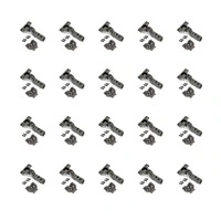 Emuca Lotto di 20 cerniere collo alto X91 con chiusura soft e Basetta a vite, Altezza 0, Acciaio, Ti