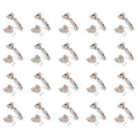 Emuca Lotto di 20 cerniere collo dritto X91 con chiusura soft e Basetta Euro, altezza 0, Acciaio, Ni