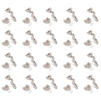 Emuca Lotto di 20 cerniere collo alto X91 con chiusure soft e Basetta Euro, altezza 0, Acciaio, Nich